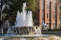 Afternoon sunny view of the Patsy and Forrest Shumway Fountain of USC