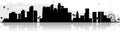 Los Angeles L.A. Skyline silhouette black isolated