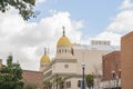 Exterior view of the Shrine Auditorium and Expo Hall building ne