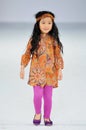 Los Angeles - March 13: A child model walks the runway at the Frankie Sue Fall Winter 2013 fashion show