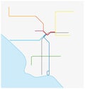 Los angeles metro vector map, California, United States