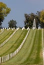 Los Angeles National Cemetery vertical view of grave markers Royalty Free Stock Photo