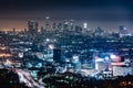 Los Angeles Night Skyline Royalty Free Stock Photo