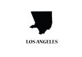 Los Angeles outline map California city shape