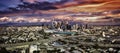 Los Angeles Panorama freeways sunset Royalty Free Stock Photo