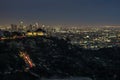 Los Angeles Panorama at night, California - Griffith Observatory