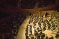 The Los Angeles Philharmonic orchestra performing at the new Disney Concert Hall, designed by Frank Gehry