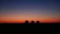 Los Angeles Santa Monica californian purple orange sunset and life guard watch towers