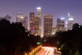 Los Angeles Skyline from Elysian Park Royalty Free Stock Photo