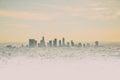 Los Angeles Skyline with its skyscrappers from the Hollywood Hills, California, USA Royalty Free Stock Photo