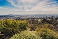 Los Angeles Skyline with its skyscrappers from the Hollywood Hills, California, USA Royalty Free Stock Photo