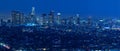 Los Angeles Skyline At Night Royalty Free Stock Photo