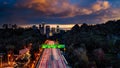 Los Angeles skyline freeways