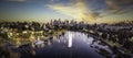 Los Angeles Skyline at sunset Royalty Free Stock Photo