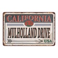 Los Angeles Street Signs rusty metal plate on white Royalty Free Stock Photo