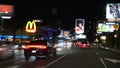 Los Angeles streets at night - traffic, commercials and street lights