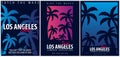 Los Angeles Surfing graphic with palms. T-shirt design and print.