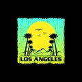 Los Angeles theme grunge t-shirt print