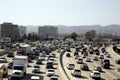 Traffic on 405 Freeway Los Angeles CA Royalty Free Stock Photo