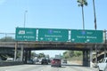 Los Angeles traffic signs and exits Royalty Free Stock Photo