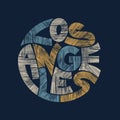 Los Angeles Typography Graphics. T-shirt fashion Design.