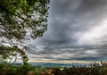 Los Angeles under an overast sky seen from Bronson Canyon Royalty Free Stock Photo