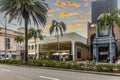 Los Angeles, United States of America January 15, 2023: Luxury and brand stores on the famous Rodeo Drive street in the town. Royalty Free Stock Photo