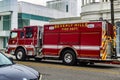 Los Angeles, United States of America January 15, 2023: Official Beverly Hills fire truck, circulating on the streets.