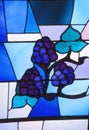 LOS ANGELES, UNITED STATES - Apr 12, 1989: Stained Glass grapevine Royalty Free Stock Photo