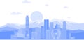 Los Angeles United States city skyline vector background. Flat trendy illustration