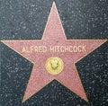 Alfred Hitchcock star on the walk of fame, hollywood boulevard in Los Angeles, USA Royalty Free Stock Photo