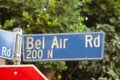 LOS ANGELES, UNITED STATES - 1 November 2022: Bel Air Rd sign in Los Angeles