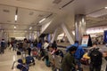 Group of people at Tom Bradley International Airport baggage claim area
