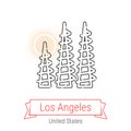 Los Angeles, United States Vector Line Icon