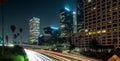 Los Angeles, Urban City at Sunset with Freeway Trafic