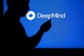 LOS ANGELES, USA, JANUARY 30, 2023: DeepMind from Google. Streamlining Life: Man Experiences the Benefits of Mobile Internet