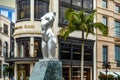 Los Angeles, USA January 15, 2023: Sculpture of the torso of a woman in the middle of the luxurious street of Rodeo Drive.