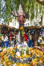 Crucifix at  Nuestra Seniora de los Angeles to remember the dead persons in  Olvera Street, the oldest part of Downtown Los Royalty Free Stock Photo