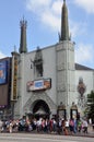 TLC Chinese Theater`s entrance full of tourists in Los Angeles, USA Royalty Free Stock Photo