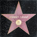 Closeup of Star on the Hollywood Walk of Fame for Johnny Grant