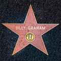 Closeup of Star on the Hollywood Walk of Fame for Billy Graham