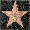 Closeup of Star on the Hollywood Walk of Fame for Britney Spears Royalty Free Stock Photo