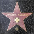 Closeup of Star on the Hollywood Walk of Fame for Christina Aguilera Royalty Free Stock Photo