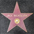 Closeup of Star on the Hollywood Walk of Fame for Jack Nicholson Royalty Free Stock Photo