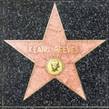 Closeup of Star on the Hollywood Walk of Fame for Keanu Reeves Royalty Free Stock Photo