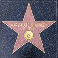 Closeup of Star on the Hollywood Walk of Fame for Mary Kate and Ashley Olsen Royalty Free Stock Photo