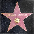 Closeup of Star on the Hollywood Walk of Fame for michael jackson Royalty Free Stock Photo