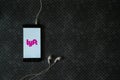 Lyft logo on smartphone screen