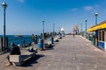 Redondo beach pier with people fishing and walking