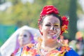 Woman with sugar skull makeup during Day of the Dead Royalty Free Stock Photo